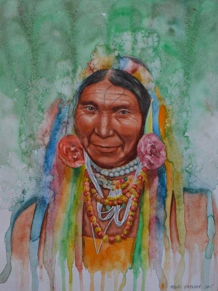 Portrait of an indigena of the Ecuadorian coast, 30cm x 40cm, 2016