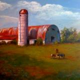 Taylorsville barn on 8x10 panel in oils