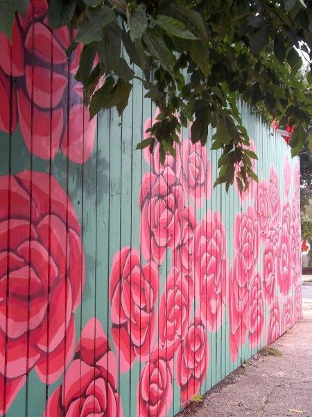 8x22ft Exterior Mural otto's roses