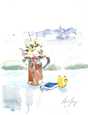 Copper Pitcher and Flowers Copper Pitcher and Flowers