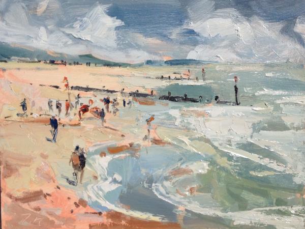 Gusty wind on Boscombe beach 