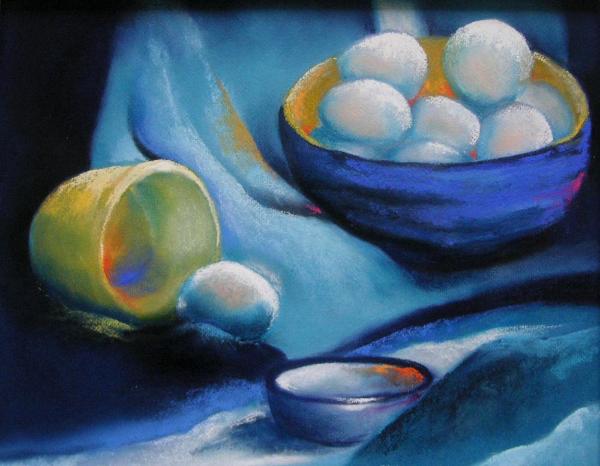 Blue Still Life with Eggs