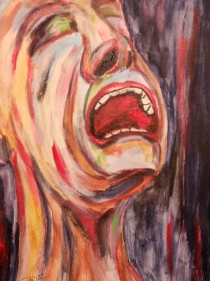 His anguished wail caused the night to bleed. His anguished wail caused the night to bleed.