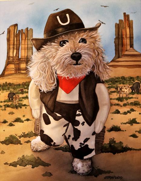 Get Along Little Doggie (watercolor)