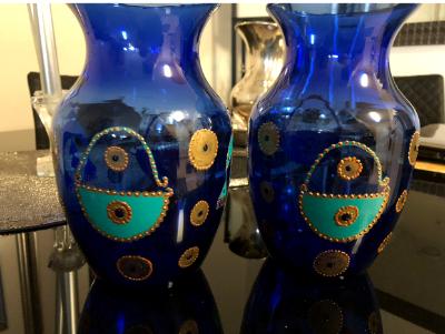Blue vase  set # 1 of two pieces 