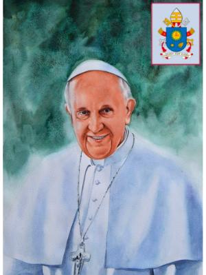 Portrait of Pope FRANCIS, 80cm x 60cm, 2015 Portrait of Pope FRANCIS, 80cm x 60cm, 2015