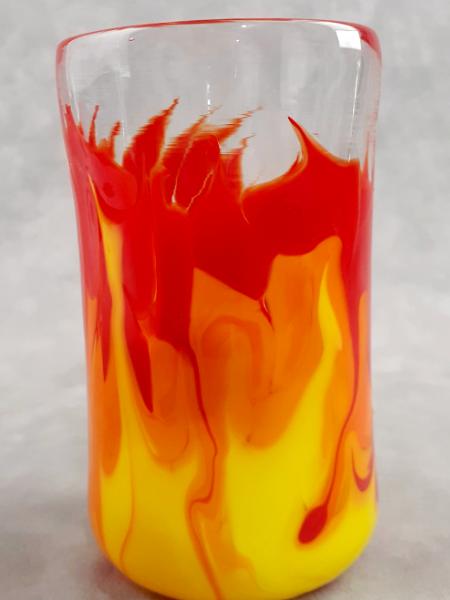 #07122509 Drinking Glass Fire Design 5.5''HX3.18''W $80.00