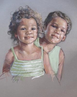 Brother and Sister 18x24" pastel Brother and Sister 18x24" pastel