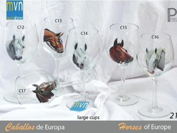 Set of handpainted glasses: HORSES OF EUROPE