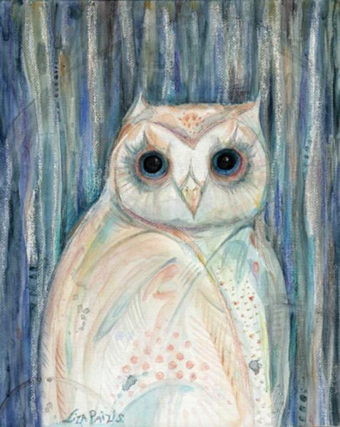 Owl Spirit original framed owl totem painting 