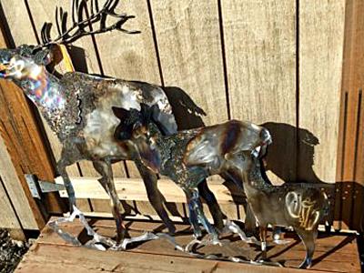3-D Elk Family 3-D Elk Family