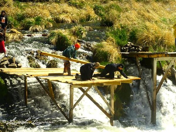 Building a Platform for Netting a Deschutes Tribal Tradition