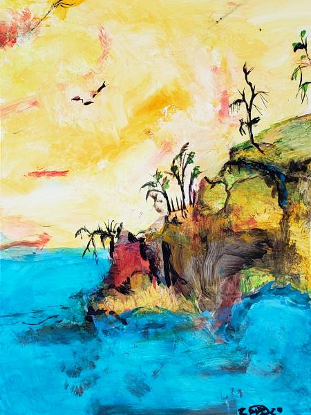 Who so much apprent beauty, it's hard to imagine the lurking danger below the blue currents. © 2020 By Duane Kirby Jensen, 5 x 7