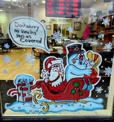 Santa and  snowman with girl