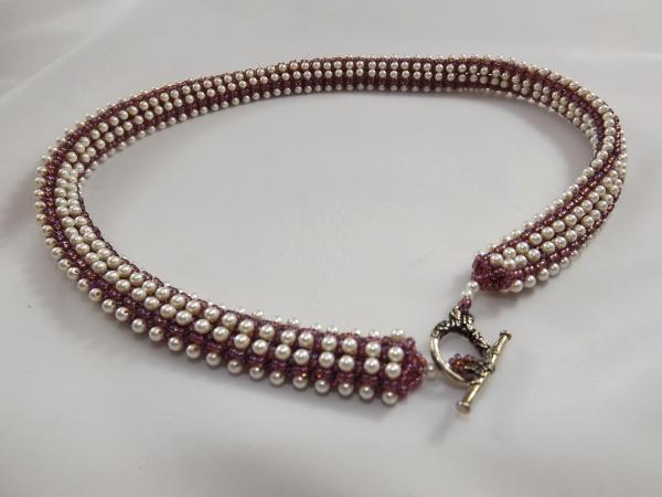 N-108 Woven Necklace w/Swarovski Crystal Pearls