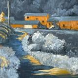 Paynes grey& yellow orange
