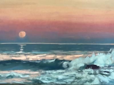 Full Moon Rising 12x24"oil Full Moon Rising 12x24"oil