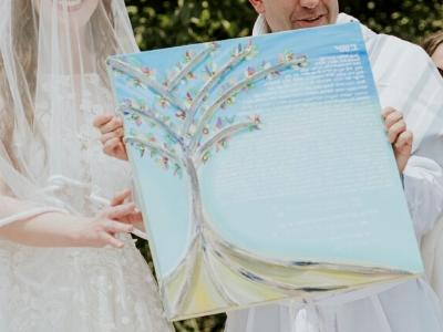 The Pomegranate Tree Ketubah- at the ‘Chupa’ wedding ceremony