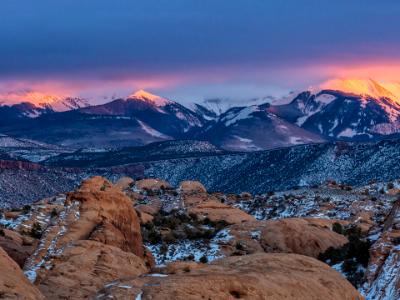 Sand Flats LaSal Winter Sunset Sand Flats LaSal Winter Sunset