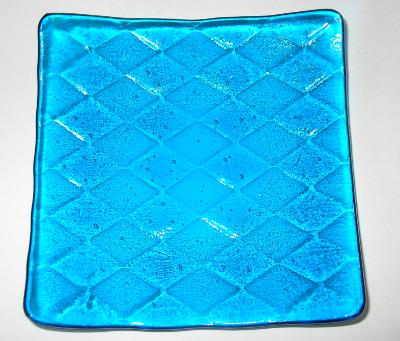 Diamond Textured turquoise plate