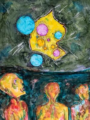 The spores swarm through a rip in the fabric of the universe, beginning their invation of the human world The spores swarm through a rip in the fabric of the universe, beginning their invation of the human world