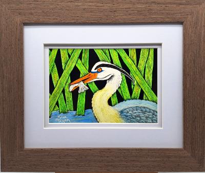 Blue Heron with Fish