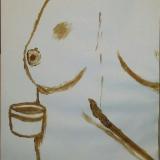 Woman with Coffee, Paintbrush and Bruise