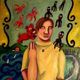 Red Dog in Her Ear