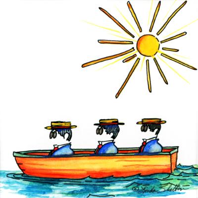 Three Men in a Boat # 1: Sunny & Clear