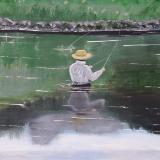 close-up of fly fisherman