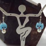 E-86 Sky Blue Cat Earrings