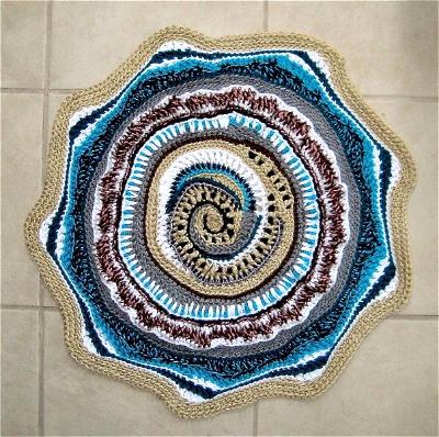 "Nautilus and the Sea" Crocheted Rug "Nautilus and the Sea" Crocheted Rug