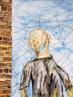 His disinterest in living slowed his momentum to stillness, allowing cobwebs to anchor him to an isolated alley at the edge... His disinterest in living slowed his momentum to stillness, allowing cobwebs to anchor him to an isolated alley at the edge...
