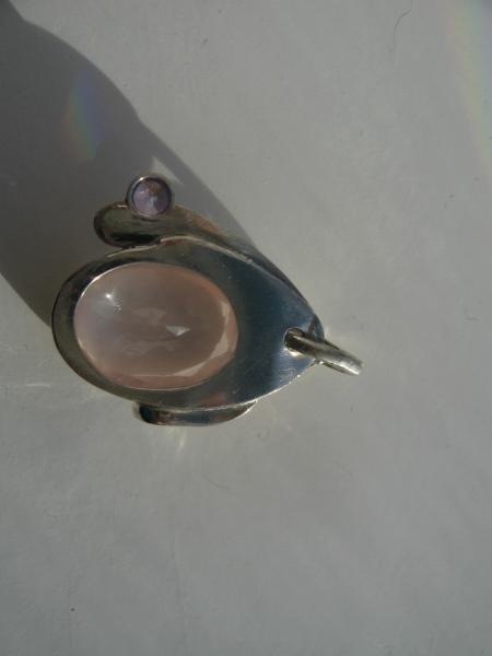 13-109 Sterling and Rose Quartz Pendant