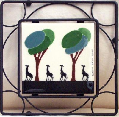 4" tile mounted in trivet 4" tile mounted in trivet