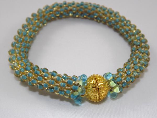 B-68 turquoise crocheted rope bracelet