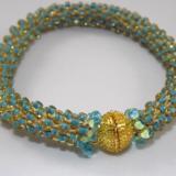 B-68 turquoise crocheted rope bracelet