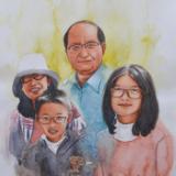 Custom portrait of a Chinese family, 60x40cm, 2017