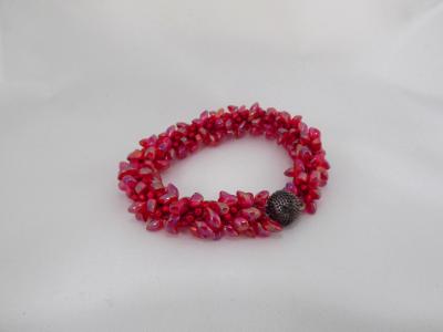 B-60 red AB spikey bracelet