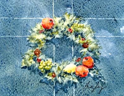 Williamsburg Wreath on Blue Door Williamsburg Wreath on Blue Door