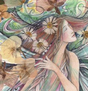 Flora Fairy Flower Goddess Art Print from an original painting