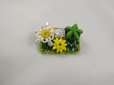 Green, Yellow, & White Flower Brooch Green, Yellow, & White Flower Brooch