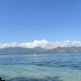 blue ocean. Lombok island in the distance