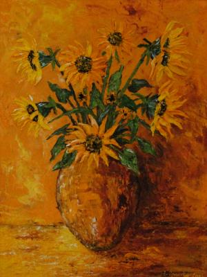 Vase of Sunflowers