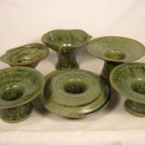 120411.ABCDEF Flower Vases with Mint Green Glaze