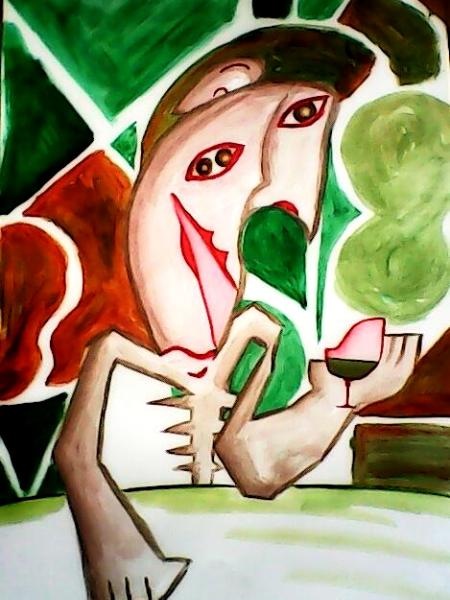 Man sipping Absinth