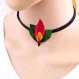 Red Calla Lily Necklace Pendant