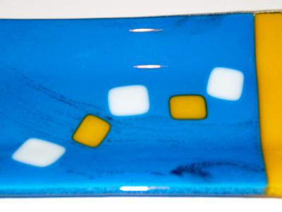 Egyptian blue plate with squares