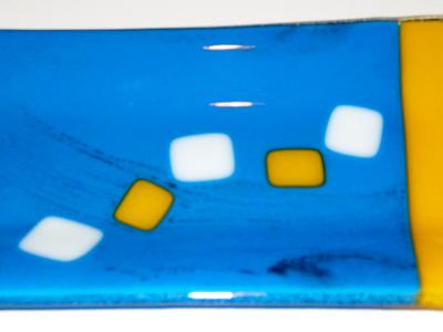 Egyptian blue plate with squares Egyptian blue plate with squares