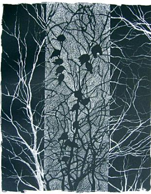 Blackbirds, Stone Lithograph Blackbirds, Stone Lithograph